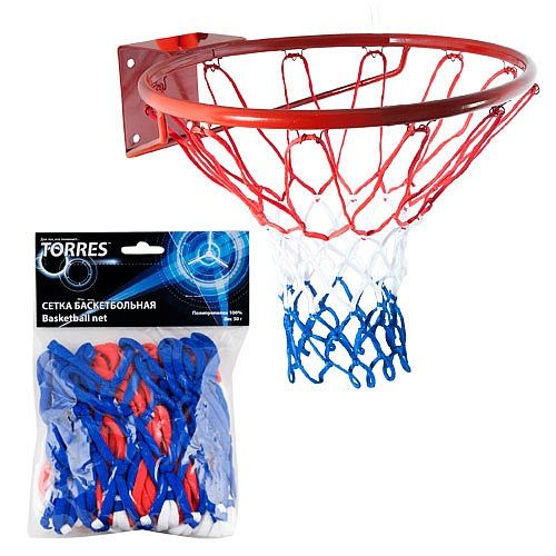 Сетка баскетбольная Torres 4мм трехцветная