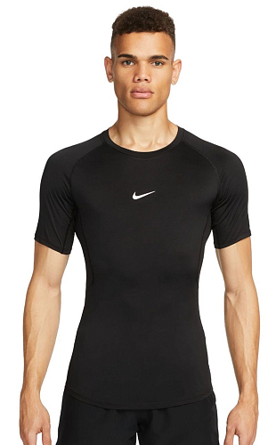 Футболка NIKE PRO DRI-FIT TIGHT TOP SS BLACK/WHITE