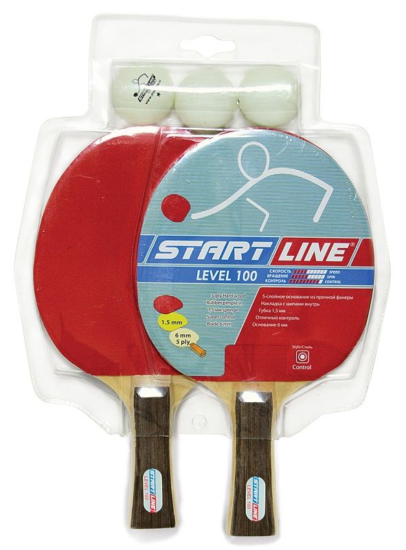 Набор для настольного тенниса Start line Level 100 (2ракетки+3мяча)