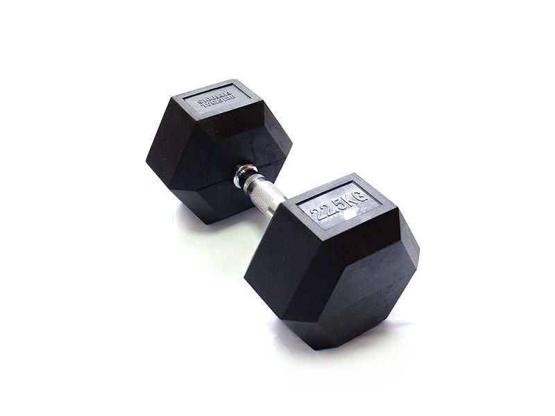 Гантели обрезиненные гексагональные ORIGINAL FITTOOLS хромированная ручка