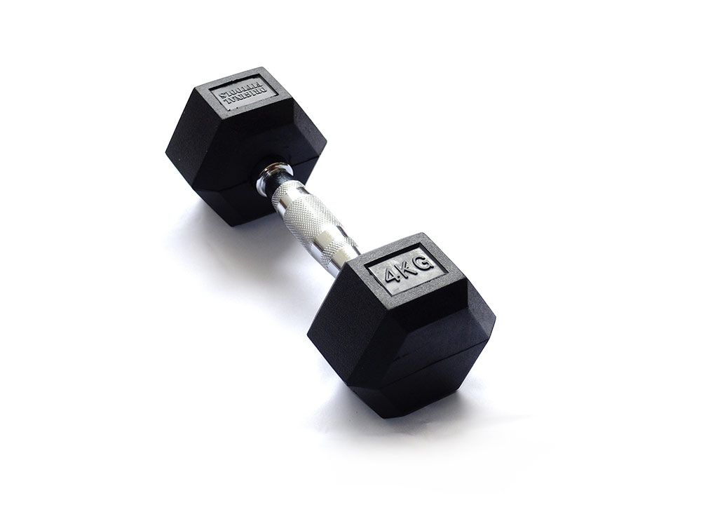 Гантели обрезиненные гексагональные ORIGINAL FITTOOLS хромированная ручка
