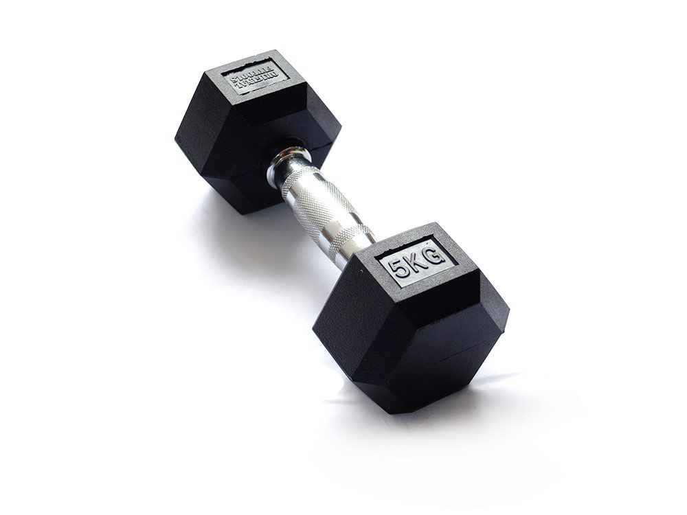 Гантели обрезиненные гексагональные ORIGINAL FITTOOLS хромированная ручка