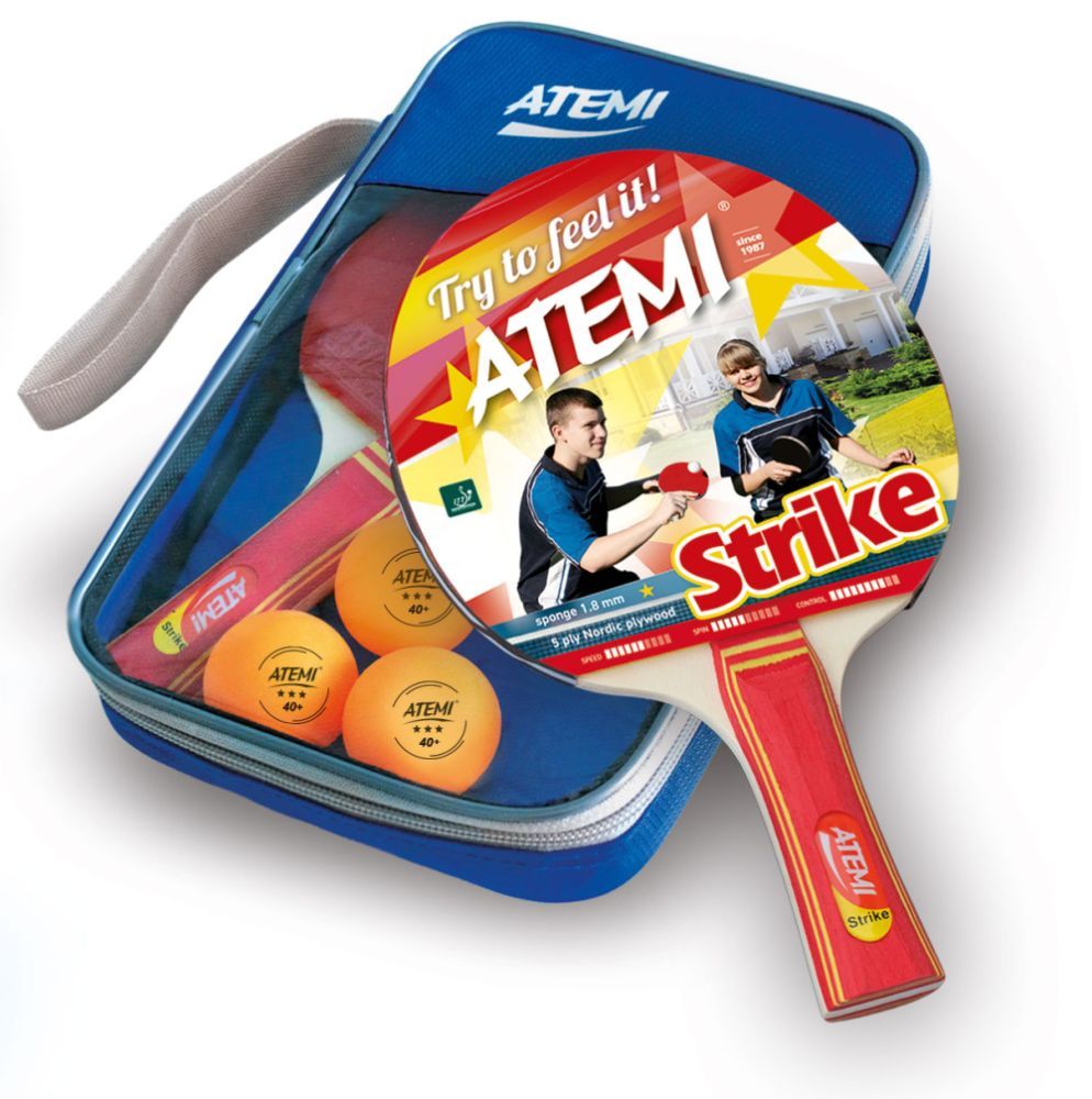 Набор для настольного тенниса ATEMI Strike (2ракетки+ чехол+3 мяча)