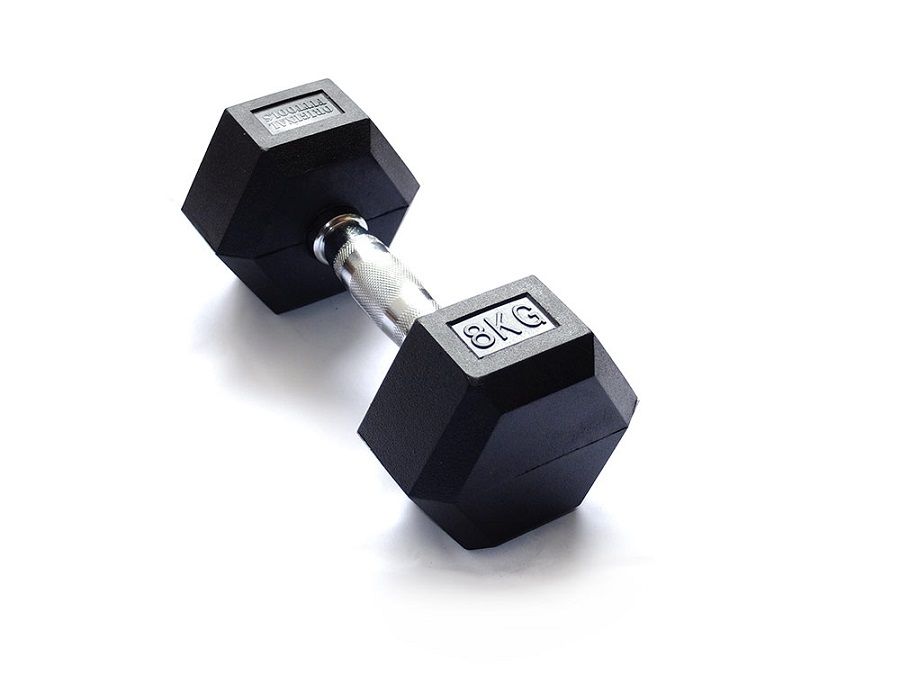 Гантели обрезиненные гексагональные ORIGINAL FITTOOLS хромированная ручка