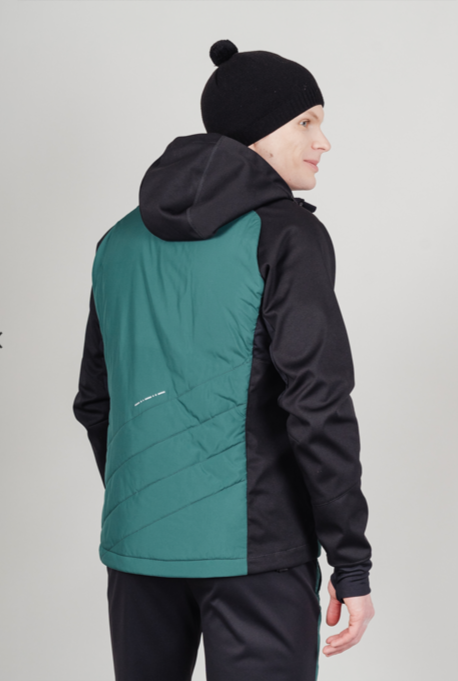 Куртка лыжная тренировочная NORDSKI HYBRID HOOD GREEB/BLACK
