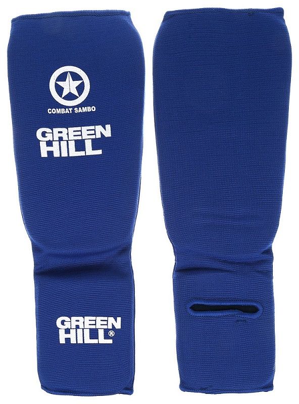 Защита голени/стопы Green Hill Combat Sambo эластичная синяя