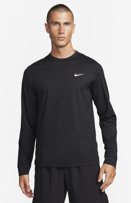 Лонгслив NIKE DRI-FIT UV HYVERSE LS BLACK/WHITE