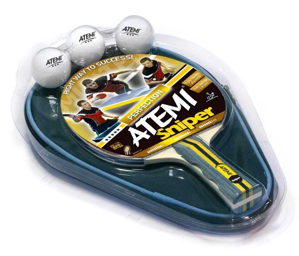 Набор для настольного тенниса ATEMI Sniper (1ракетка+ чехол+3 мяча)