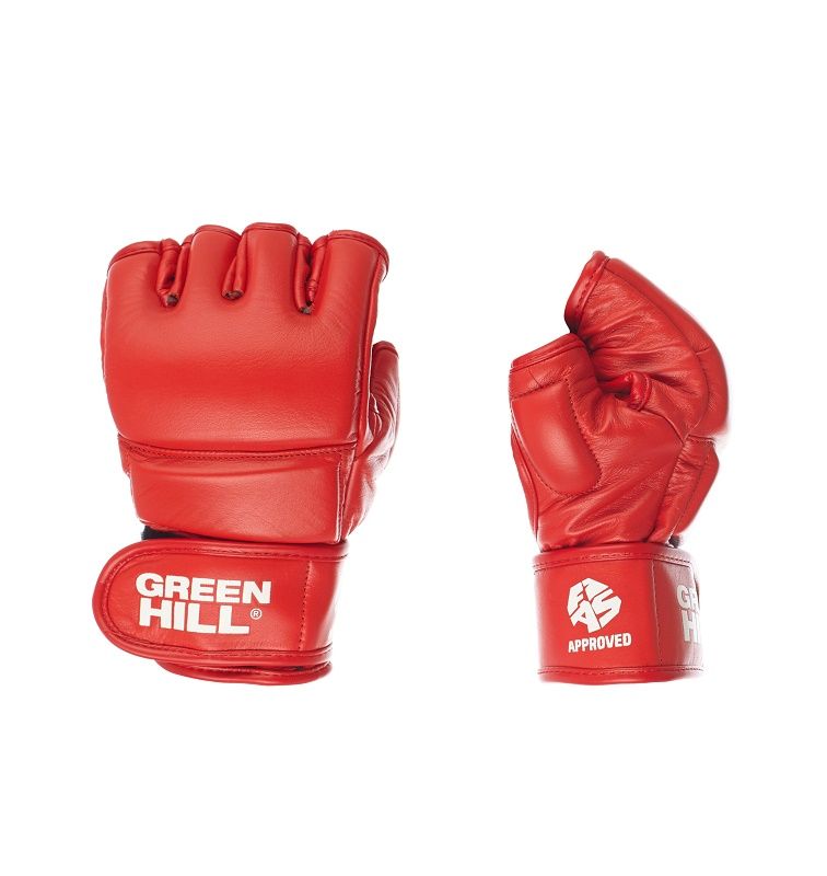 Перчатки Green Hill MMA и боевого самбо  FIAS Approved красные