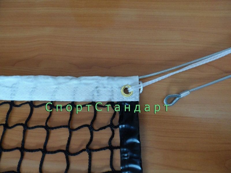 Сетка для большого тенниса 1,07х12,8м 3 мм трос/сталь