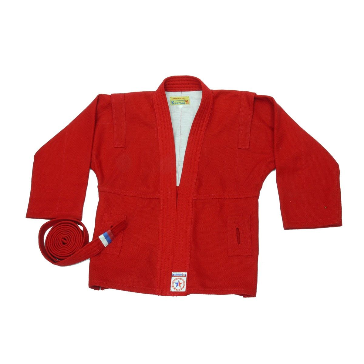 Куртка для самбо с подкладом красная Крепыш Я