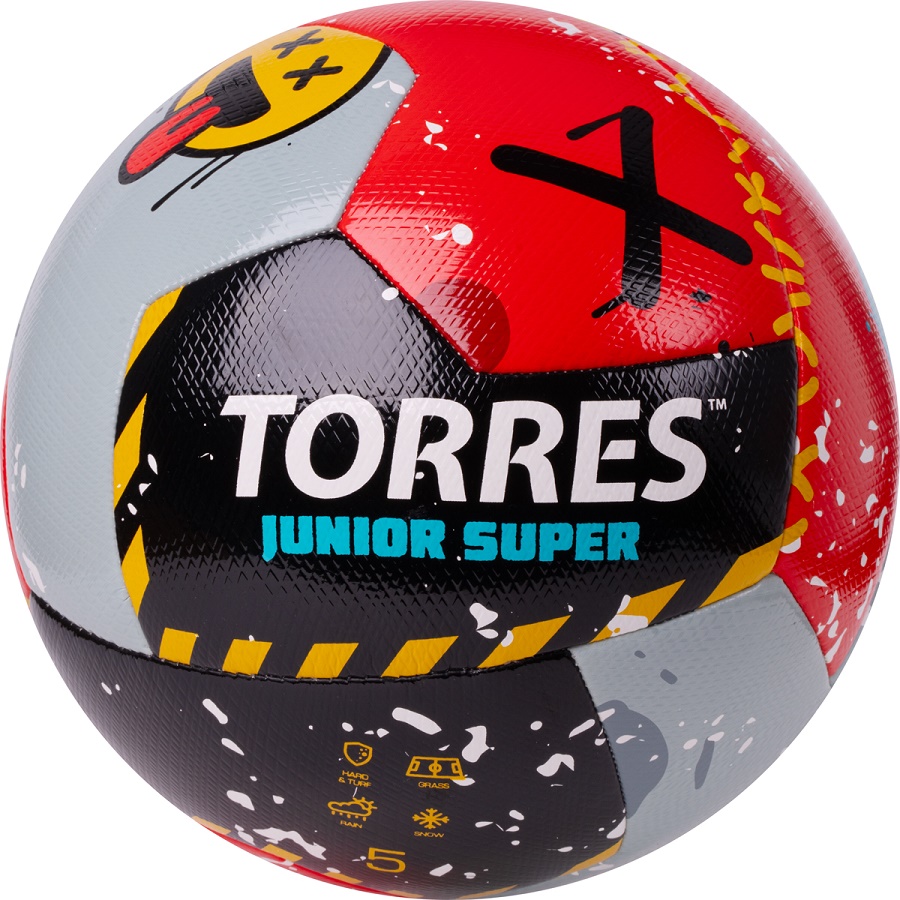 Мяч футбольный  TORRES Junior-5 Super р.5 PU гибрид сшивка