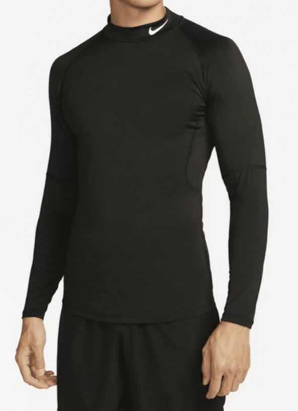Лонгслив NIKE PRO DRI-FIT TIGHT LS MOCK BLACK/WHITE