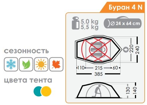Палатка NORMAL "Буран 4N"