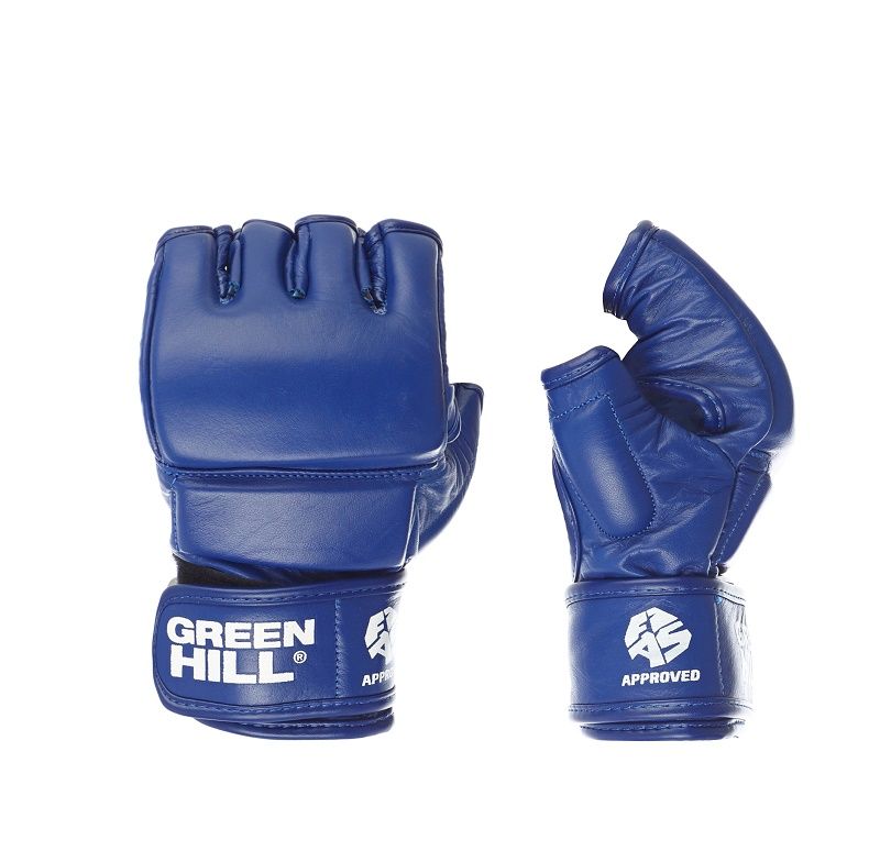 Перчатки Green Hill MMA и боевое самбо FIAS Approved синие