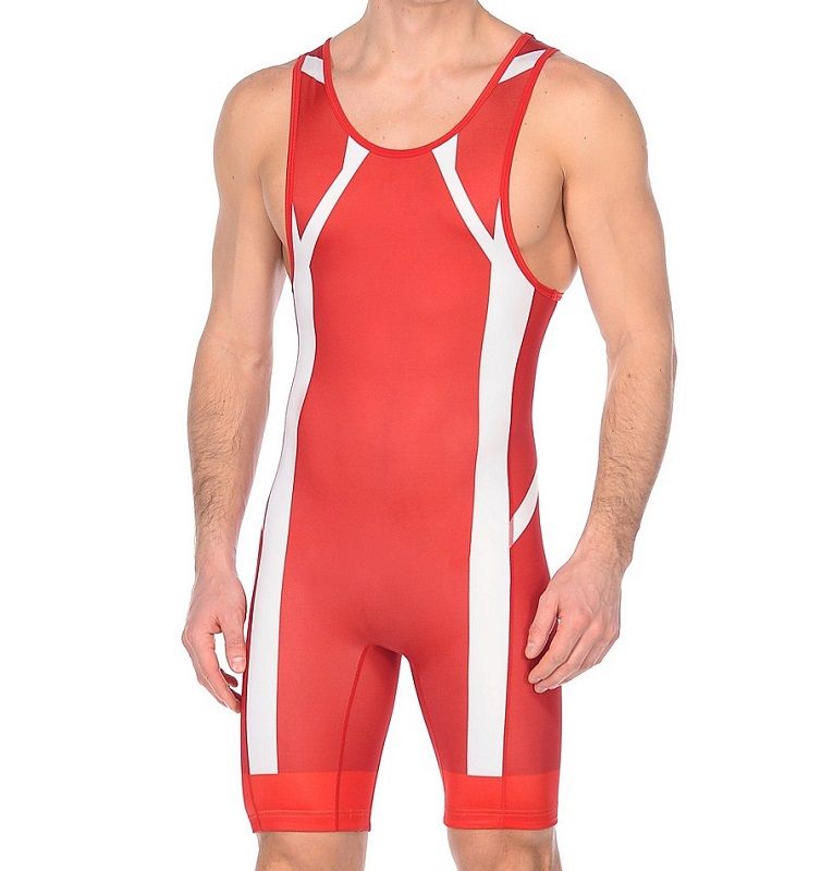 Трико борцовское Asics Wrestling Suit красное